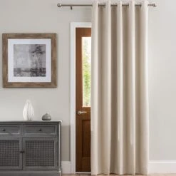 Dunelm Luna Brushed Natural Blackout Eyelet Door Curtain 8 Dunelm Luna Brushed Natural Blackout Eyelet Door Curtain -Dunelm Sales Store 30651037 alt01