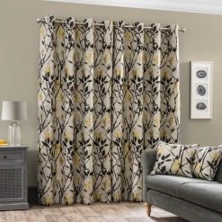 Dunelm Zen Gold Jacquard Eyelet Curtains 11 Dunelm Zen Gold Jacquard Eyelet Curtains -Dunelm Sales Store 30651298 alt04