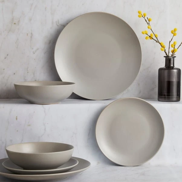 Dunelm Stoneware Grey Matte 12 Piece Dinner Set 3 Dunelm Stoneware Grey Matte 12 Piece Dinner Set