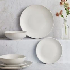 Dunelm Stoneware Natural Matte 12 Piece Dinner Set