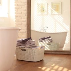Curver My Style Cream 50 Litre Laundry Basket 13 Curver My Style Cream 50 Litre Laundry Basket -Dunelm Sales Store 30651697 alt05