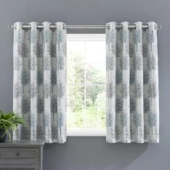 Luxury Collection Jacquard Trees Teal Eyelet Curtains 12 Luxury Collection Jacquard Trees Teal Eyelet Curtains -Dunelm Sales Store 30655690 alt05