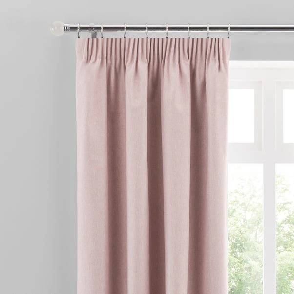 Dunelm Luna Brushed Blush Blackout Pencil Pleat Curtains 3 Dunelm Luna Brushed Blush Blackout Pencil Pleat Curtains