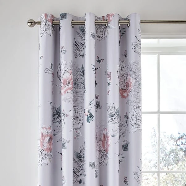Dunelm Heavenly Hummingbird Grey Blackout Eyelet Curtains 3 Dunelm Heavenly Hummingbird Grey Blackout Eyelet Curtains