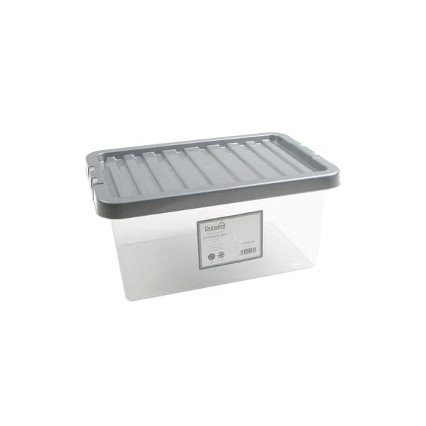 Dunelm 11L Silver Plastic Storage Box 4 Dunelm 11L Silver Plastic Storage Box - Image 2