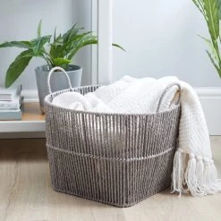 Dunelm Large Grey Woven Storage Basket