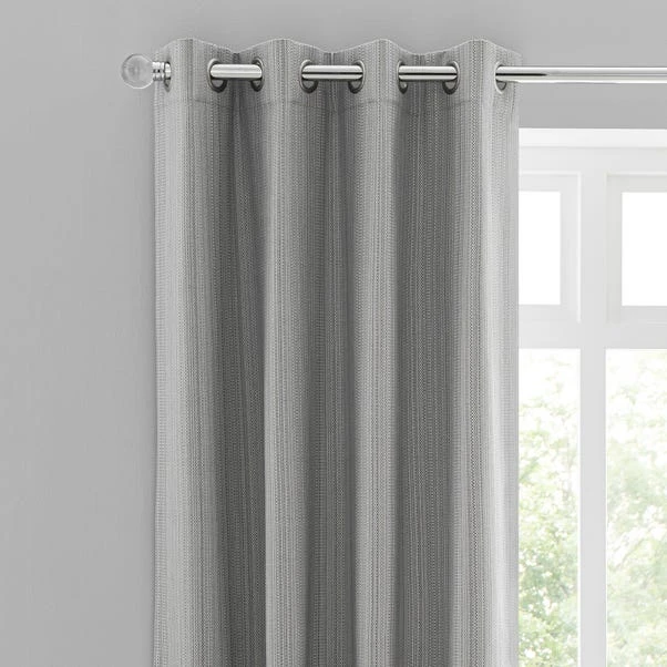 Dunelm Neptune Textured Grey Blackout Eyelet Curtains 3 Dunelm Neptune Textured Grey Blackout Eyelet Curtains