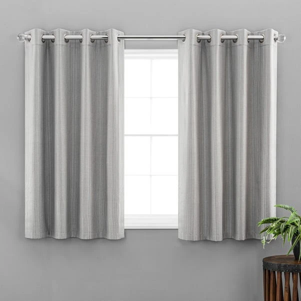 Dunelm Neptune Textured Grey Blackout Eyelet Curtains 7 Dunelm Neptune Textured Grey Blackout Eyelet Curtains - Image 5