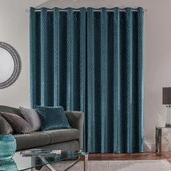 Dunelm Valencia Velvet Geometric Teal Eyelet Curtains 11 Dunelm Valencia Velvet Geometric Teal Eyelet Curtains -Dunelm Sales Store 30670266 alt04