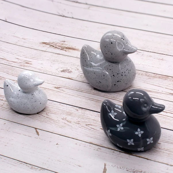 Dunelm Set Of 3 Geo Grey Ceramic Ducks 3 Dunelm Set Of 3 Geo Grey Ceramic Ducks