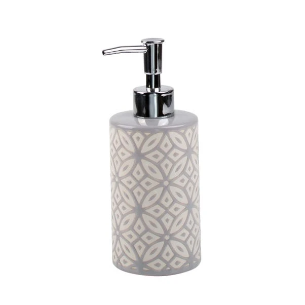 Dunelm Geo Tile Grey Ceramic Lotion Dispenser 3 Dunelm Geo Tile Grey Ceramic Lotion Dispenser