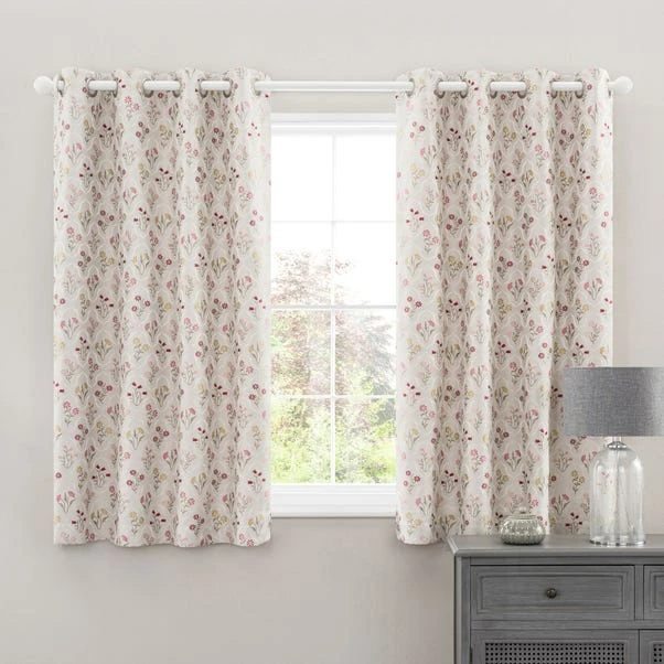 Luxury Collection Fleur Floral Jacquard Pink Eyelet Curtains 7 Luxury Collection Fleur Floral Jacquard Pink Eyelet Curtains - Image 5