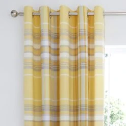Dunelm Ovie Ochre Blackout Eyelet Curtains