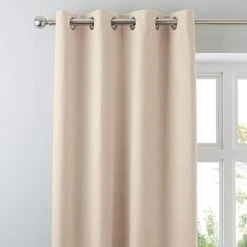 Dunelm Luna Brushed Natural Blackout Eyelet Curtains