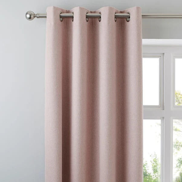 Dunelm Luna Brushed Blush Blackout Eyelet Curtains 3 Dunelm Luna Brushed Blush Blackout Eyelet Curtains