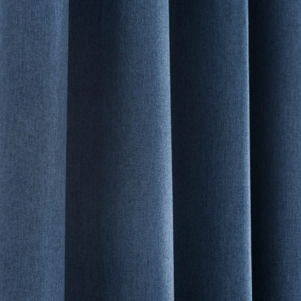 Dunelm Luna Brushed Navy Blackout Eyelet Curtains 5 Dunelm Luna Brushed Navy Blackout Eyelet Curtains - Image 3