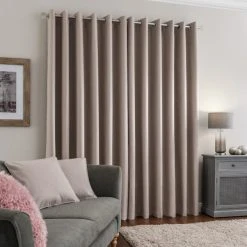 Dunelm Luna Brushed Pebble Blackout Eyelet Curtains 11 Dunelm Luna Brushed Pebble Blackout Eyelet Curtains -Dunelm Sales Store 30672327 alt04