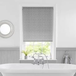 Dunelm Purity Tile Grey Moisture Resistant Daylight Roller Blind