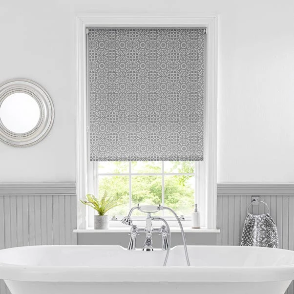 Dunelm Purity Tile Grey Moisture Resistant Daylight Roller Blind 3 Dunelm Purity Tile Grey Moisture Resistant Daylight Roller Blind