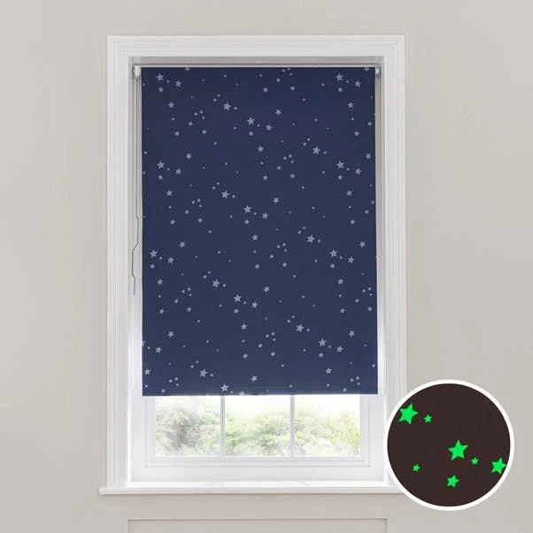 Dunelm Glow In The Dark Stars Cordless Blackout Roller Blind 3 Dunelm Glow In The Dark Stars Cordless Blackout Roller Blind