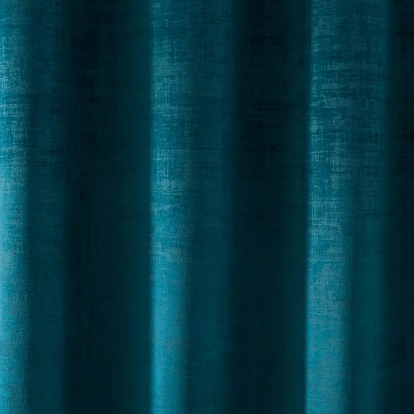 Dunelm Ruben Teal Velour Eyelet Curtains 5 Dunelm Ruben Teal Velour Eyelet Curtains - Image 3