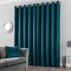 Dunelm Ruben Teal Velour Eyelet Curtains 11 Dunelm Ruben Teal Velour Eyelet Curtains -Dunelm Sales Store 30672630 alt04