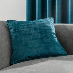 Dunelm Ruben Teal Velour Eyelet Curtains 13 Dunelm Ruben Teal Velour Eyelet Curtains -Dunelm Sales Store 30672630 alt07