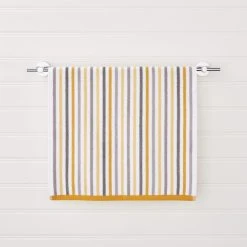 Dunelm Ashbourne Stripe Ochre Towel