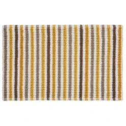 Dunelm Ashbourne Ochre Stripe Bath Mat