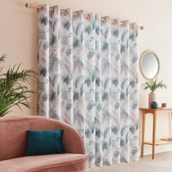 Dunelm Palm Leaf Teal Eyelet Curtains 10 Dunelm Palm Leaf Teal Eyelet Curtains -Dunelm Sales Store 30672788 alt04