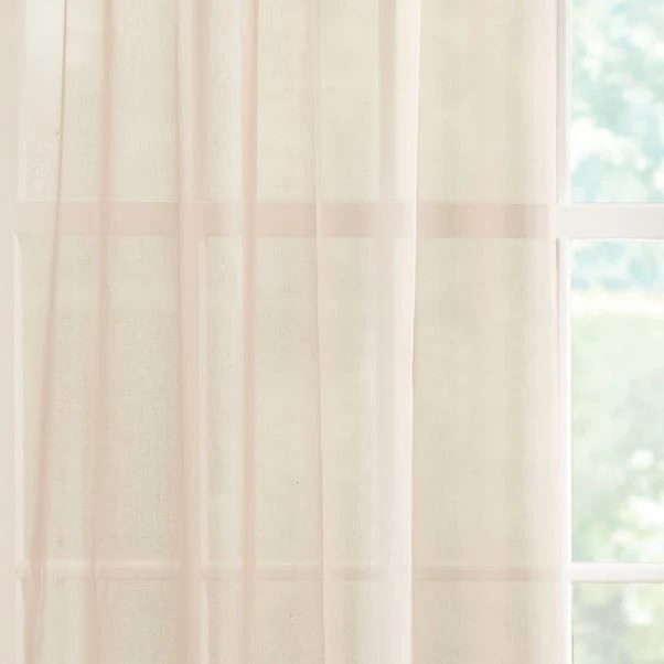 Dunelm Sheer Elegance Blush Tape Top Single Voile Panel 5 Dunelm Sheer Elegance Blush Tape Top Single Voile Panel - Image 3