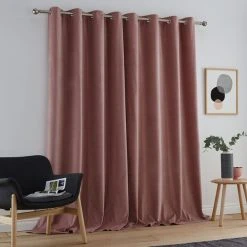 Luxury Collection Peyton Cotton Velvet Blush Eyelet Curtains 10 Luxury Collection Peyton Cotton Velvet Blush Eyelet Curtains -Dunelm Sales Store 30673109 alt04
