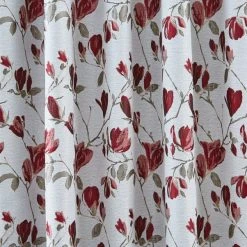 Dunelm Ellis Floral Jacquard Red Pencil Pleat Curtains 10 Dunelm Ellis Floral Jacquard Red Pencil Pleat Curtains -Dunelm Sales Store 30675444 alt02