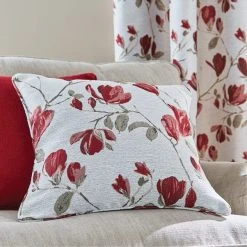 Dunelm Ellis Floral Jacquard Red Pencil Pleat Curtains 12 Dunelm Ellis Floral Jacquard Red Pencil Pleat Curtains -Dunelm Sales Store 30675444 alt07