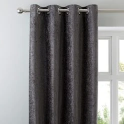 Luxury Collection Chenille Grey Eyelet Curtains