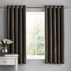 Luxury Collection Chenille Grey Eyelet Curtains 13 Luxury Collection Chenille Grey Eyelet Curtains -Dunelm Sales Store 30676936 alt05