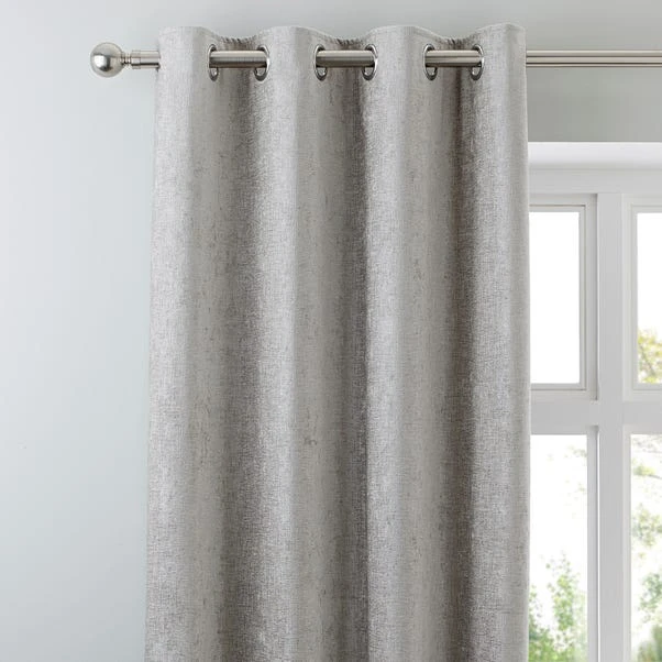 Luxury Collection Chenille Silver Eyelet Curtains 3 Luxury Collection Chenille Silver Eyelet Curtains