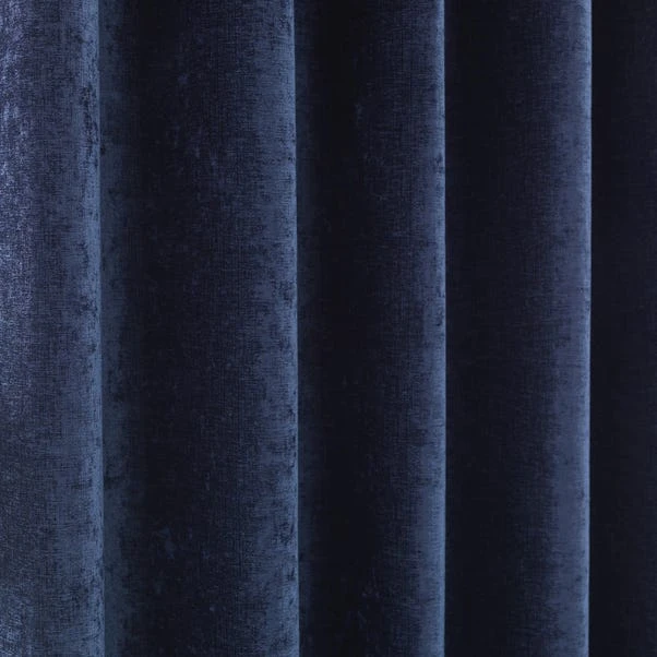 Luxury Collection Chenille Navy Eyelet Curtains 5 Luxury Collection Chenille Navy Eyelet Curtains - Image 3