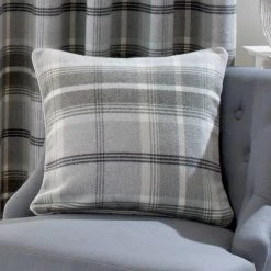 Luxury Collection Highland Check Dove Grey Eyelet Curtains 11 Luxury Collection Highland Check Dove Grey Eyelet Curtains -Dunelm Sales Store 30676973 alt07