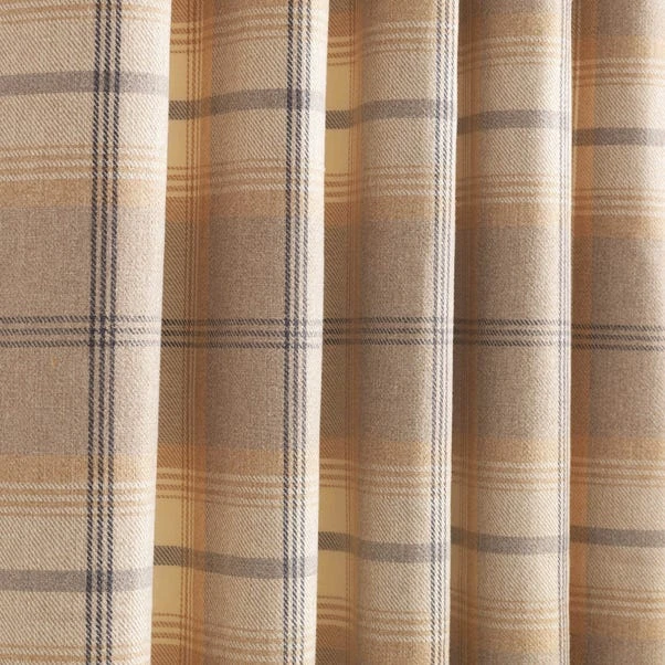 Luxury Collection Highland Check Ochre Eyelet Curtains 5 Luxury Collection Highland Check Ochre Eyelet Curtains - Image 3