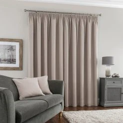 Dunelm Luna Brushed Pebble Blackout Pencil Pleat Curtains 11 Dunelm Luna Brushed Pebble Blackout Pencil Pleat Curtains -Dunelm Sales Store 30677054 alt04