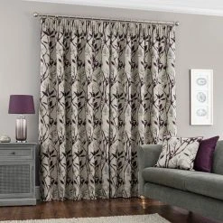 Dunelm Zen Jacquard Plum Pencil Pleat Curtains 11 Dunelm Zen Jacquard Plum Pencil Pleat Curtains -Dunelm Sales Store 30677084 alt04
