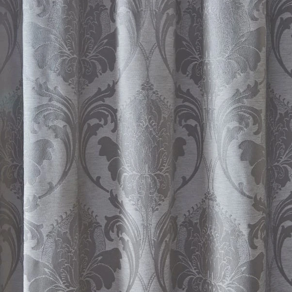 Dunelm Zahra Silver Jacquard Pencil Pleat Curtains 5 Dunelm Zahra Silver Jacquard Pencil Pleat Curtains - Image 3
