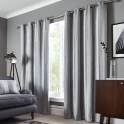 Luxury Collection Parker Grey Chenille Eyelet Curtains 11 Luxury Collection Parker Grey Chenille Eyelet Curtains -Dunelm Sales Store 30678229 alt03