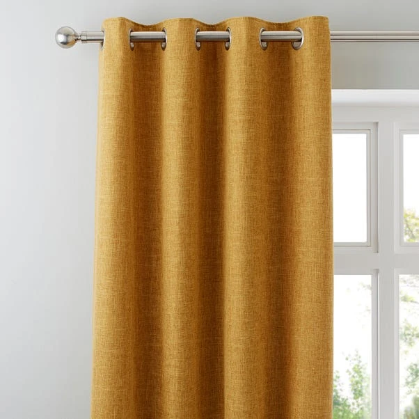Dunelm Vermont Mustard Eyelet Curtains 3 Dunelm Vermont Mustard Eyelet Curtains