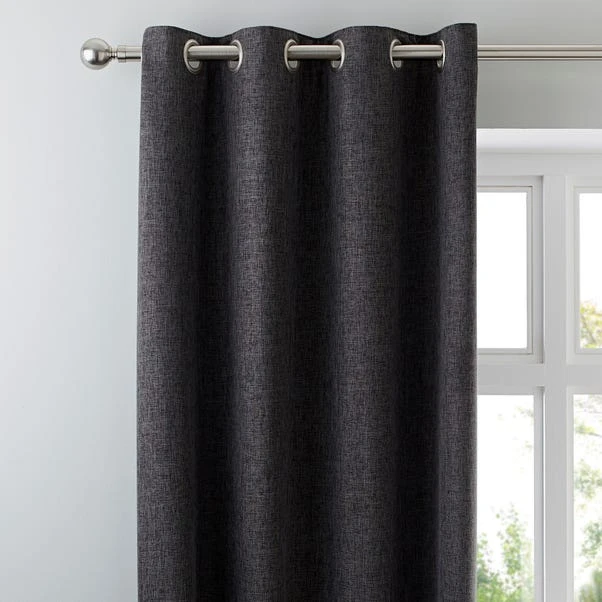 Dunelm Vermont Charcoal Eyelet Curtains 3 Dunelm Vermont Charcoal Eyelet Curtains