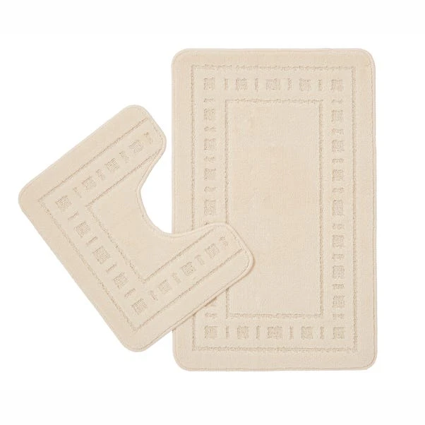 Catherine Lansfield Armoni Cream Bath And Pedestal Mat Set 3 Catherine Lansfield Armoni Cream Bath And Pedestal Mat Set