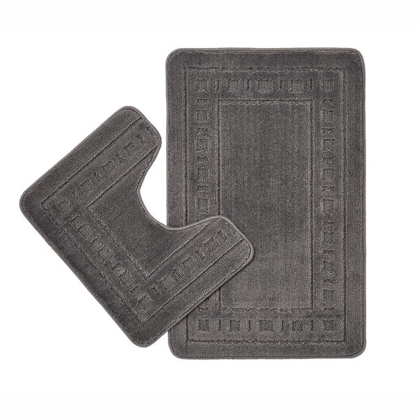 Catherine Lansfield Armoni Grey Bath And Pedestal Mat Set 3 Catherine Lansfield Armoni Grey Bath And Pedestal Mat Set