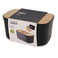 Joseph Joseph Black Bread Bin With Cutting Board Lid