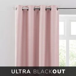 Dunelm Montreal Thermal Blackout Ultra Blush Eyelet Curtains
